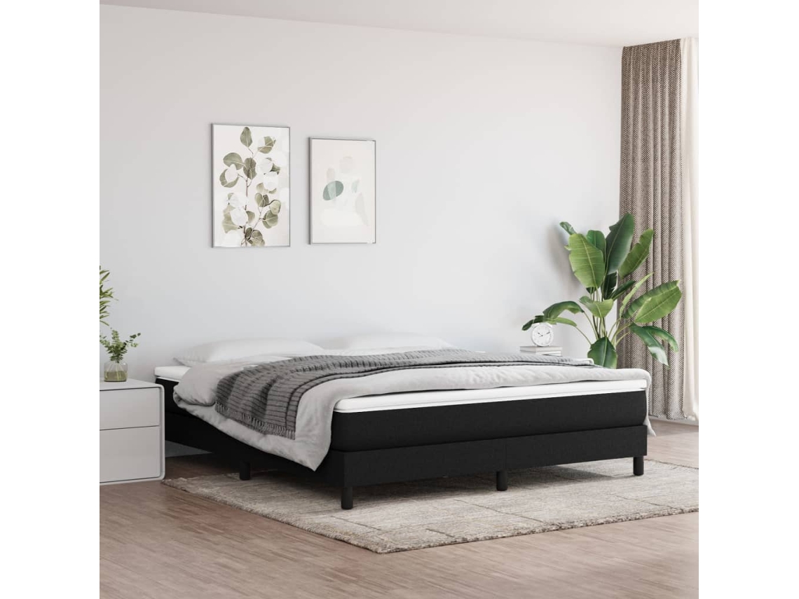 Vidaxl Estrutura de Cama com Molas 180x200 Cm Tecido Preto