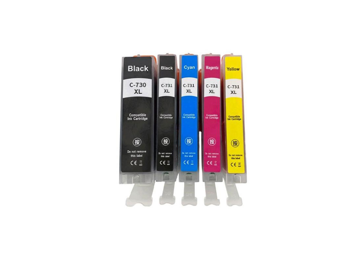 1 Conjunto 5pcpgi730 Cli731 Para Impressora Canon Pgi-730 Cli-731 Pixma Ts8870
