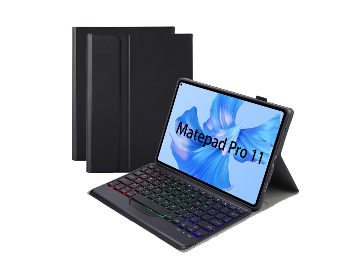 Lurelia Capa Com Teclado Bluetooth Para Huawei V7 Pro 11 Retroiluminação Gradiente, Layout Pt, Preto