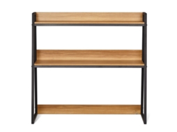 Prateleira de Mesa 95 X 32 90 Cm Organizador Armazenamento Escritório 2 Níveis Estante com Almofadas Antiderrapantes para os Pés Escritório, Casa