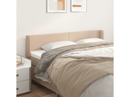 Cabecero de cama de piel sintética 183x16x78/88 cm color capuchino