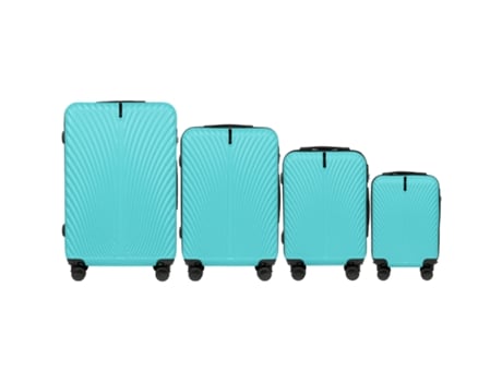 Conjunto De Bagagem Wings Swan De 4 Peças Azul Claro, Material Abs