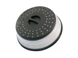 2026 2 Tapas para Microondas Plegables Anti Salpicaduras Ventiladas Bpa Free 10,5 Pulgadas Negro