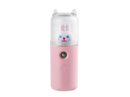 Spray Facial 30ml Recarregável Usb Mini Umidificador Rostro Hidratante Com Luz Colorida Rosa