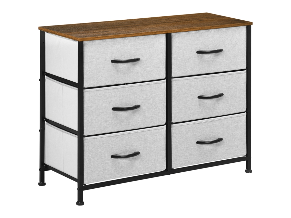 Cômoda Lateral, 6 Gavetas de Tecido, 80x30x62.5cm BTFORUS