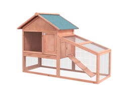 Gaiola Coelhos 144x64,5x100cm, 2 Andares, Rampa, Gaveta Removível, Telhado Betume. Ge
