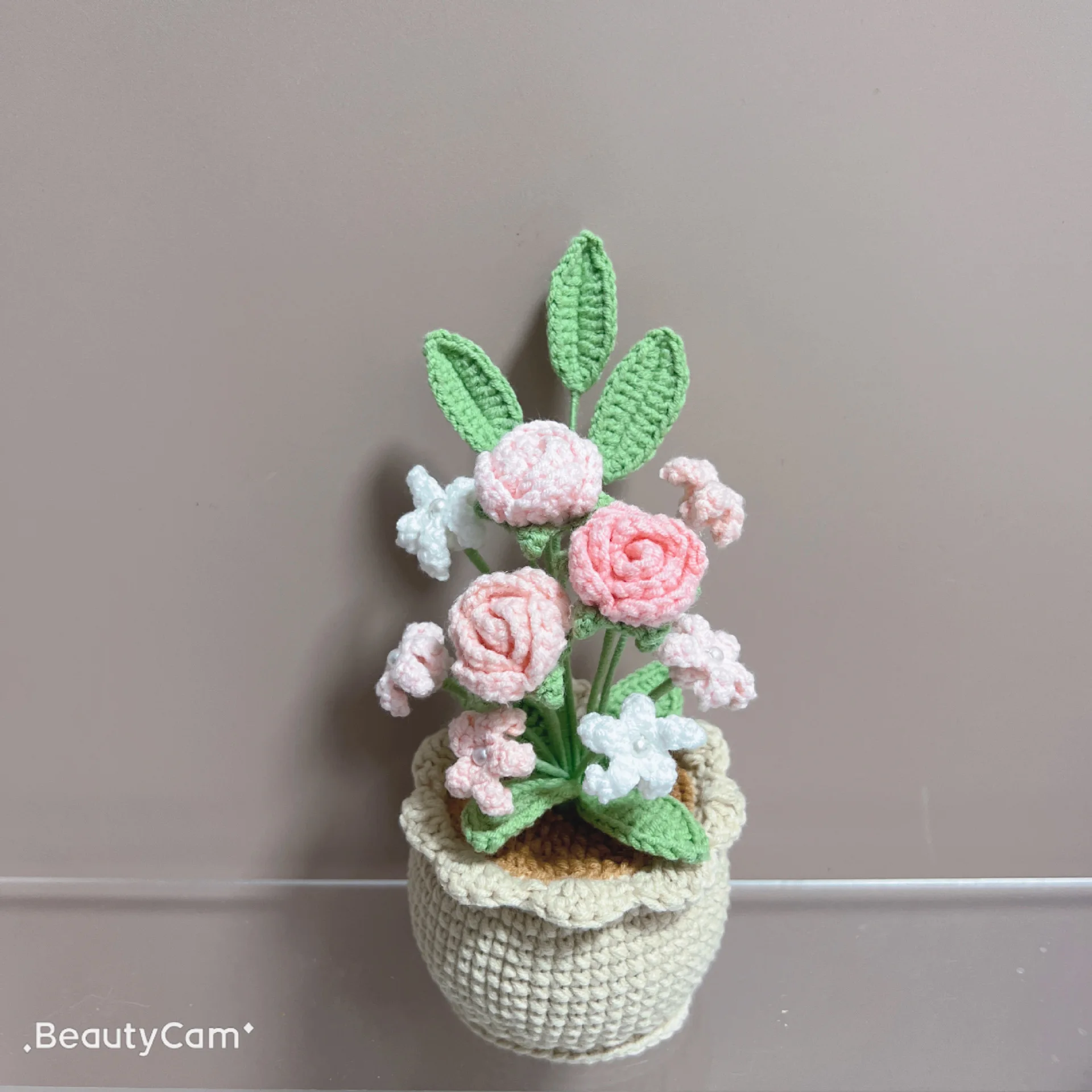 Vasos De Flores De Crochê Finalizados, Buquês De Tricô Requintados, Flores Tecidas À Mão.
