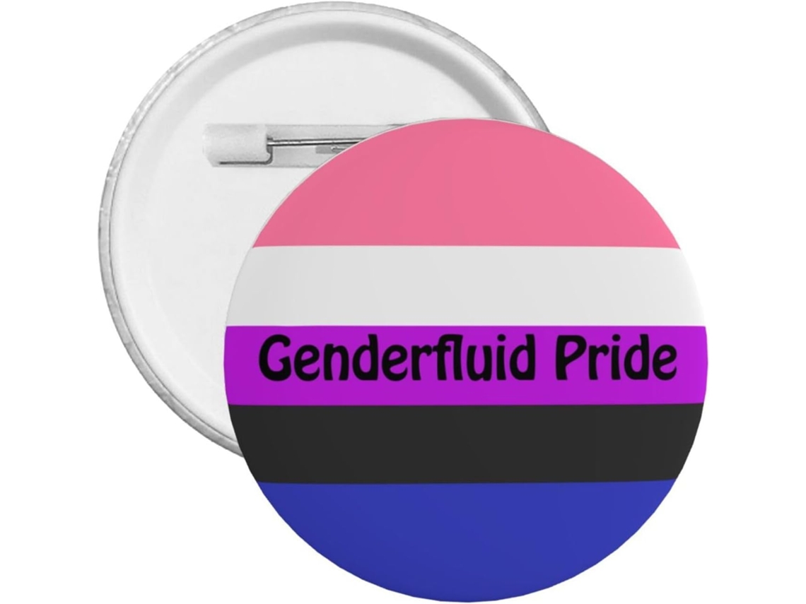 Broche Redondo De Metal Com A Bandeira Do Orgulho Gênero Fluido, Alfinete De Segurança, Botão De Mochila