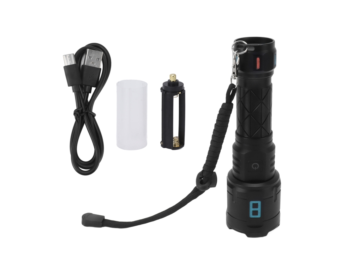 Lanterna LED Recarregável 10000lm 5 Modos IPX waterproof com Fita Fluorescente | S/MARCA