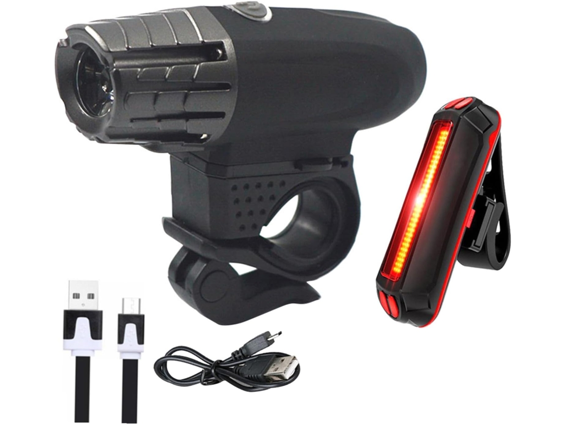 Conjunto De Luzes Led Para Bicicleta, Dianteira E Traseira,