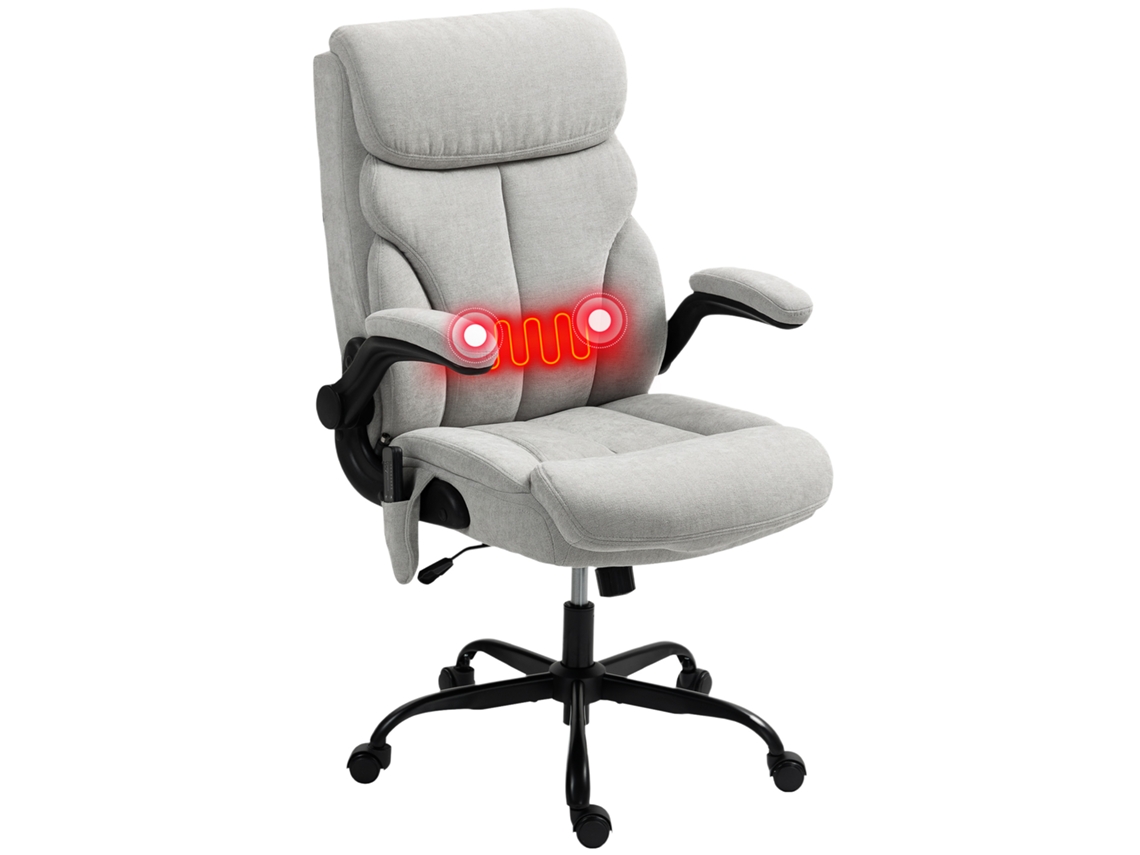 Cadeira Massagem Aquecimento Cinzento