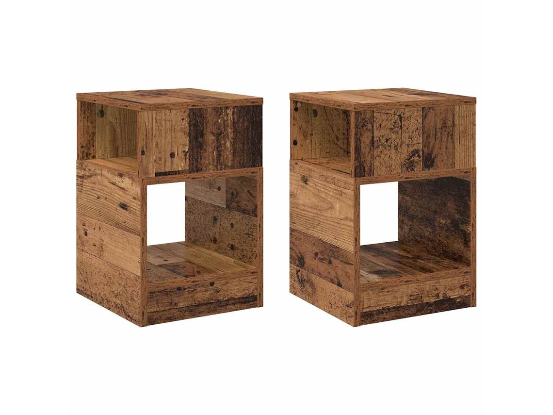 Mesa de Apoio 2 Pcs Madeira Antiga 30,5 X 30 X 45 Cm MAISON EXCLUSIVE