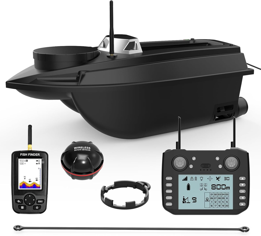 Barco De Isca Lokeevan V030 Fishfinder Com Gps 800m 20000mah Capacidade De Carga De 3.3 Kg 9 Locais De Pesca, 180 Pontos De Posicionamento