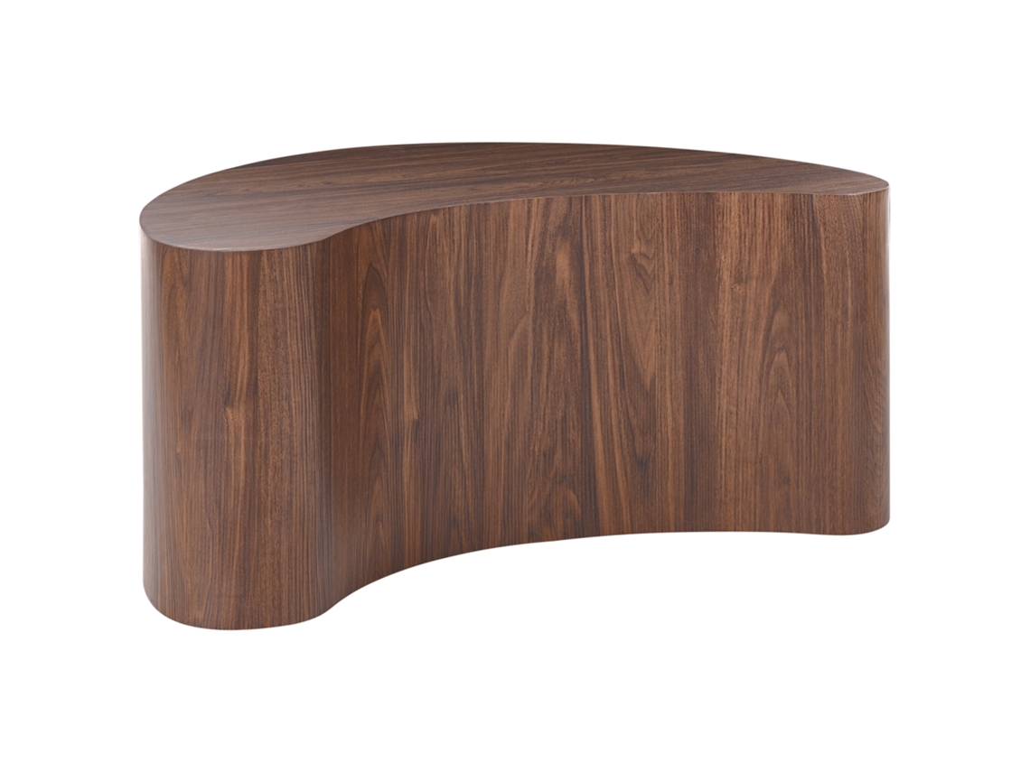 Mesa Moderna Con Forma Irregular Beliani Bilpa De Mdf Marrón 44x89x40