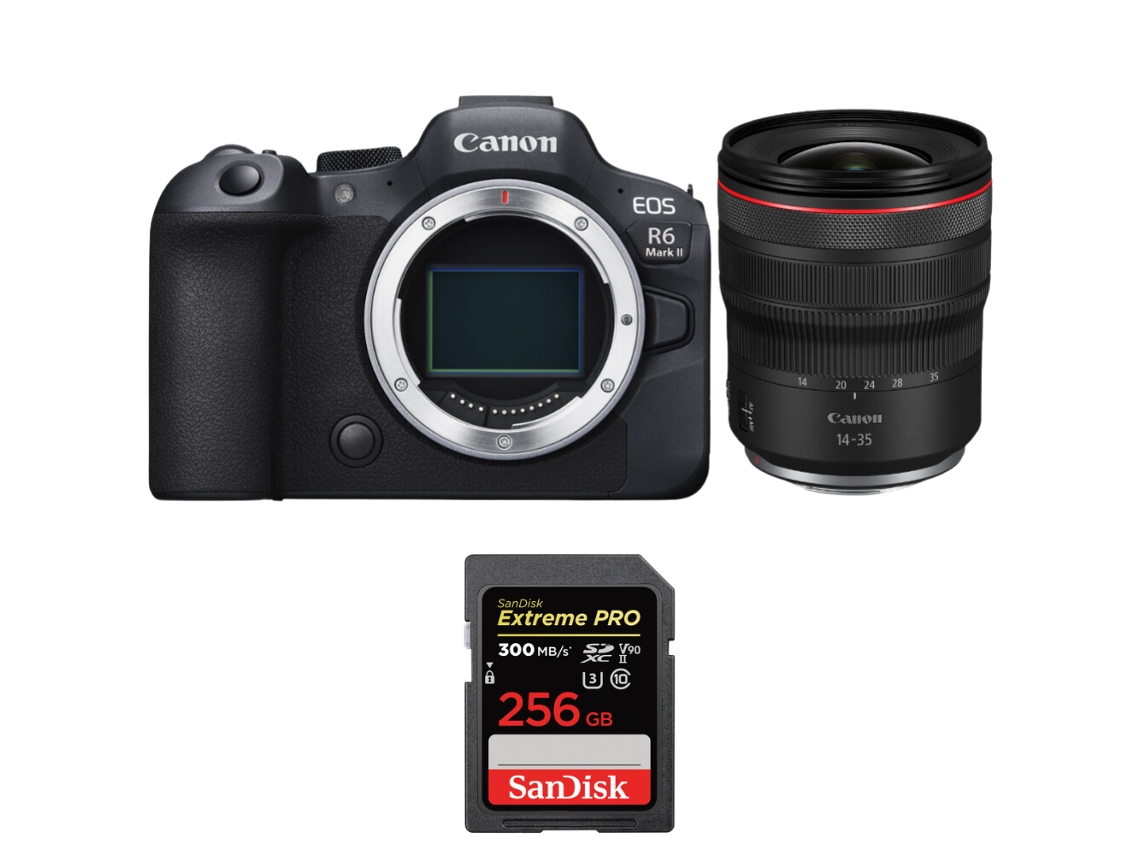 Eos R6 Mark Ii + Rf 14 35mm F/4 L Is Usm + 1 Sandisk 256gb Uhs ii 300mb/s + Ebook “20 Dicas para Fotos Que Impressionam” CANON