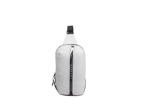 Mala Tiracolo De Homem Chabrand Cinza Logo Jersey Branco (p9 Cm)