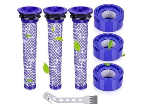 Filtro para Dyson, filtros de aspirador de pó de reposição para Dyson V8 V7 Absolute Animal Motorhead, filtros HEPA de 3 postes, 3 pré-filtros Winsing
