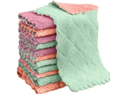 Pano de Limpeza Absorvente MDUG de lã coral catiônica, dupla camada, sem fiapos, (25x25 cm, 5 unidades)