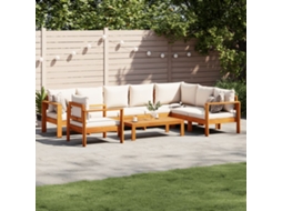 Vidaxl 6 Pcs Conjunto De Sofás De Jardim Com Almofadões Acácia Maciça