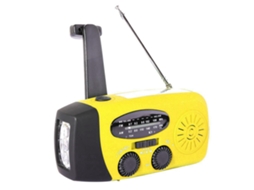 Rádio meteorológico portátil solar de emergência com manivela, lanterna LED, 2000 mAh
