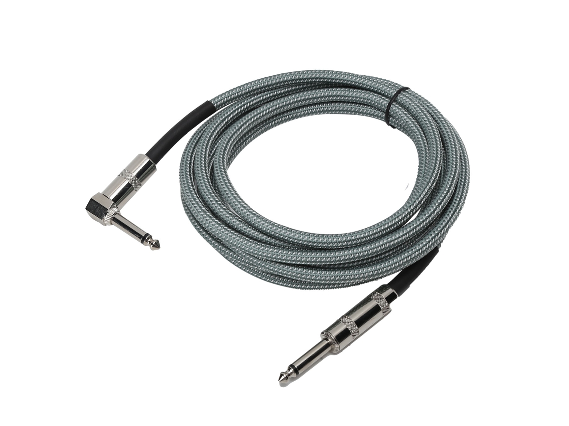 Cable de Guitarra Macho de 6,35 Mm, 6 M/19,7 Pies, para Amplificador e Instrumento Musical Con Doble Aislamiento.