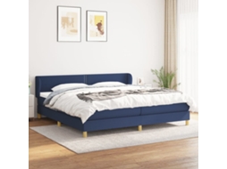 Vidaxl Cama Com Molas/colchão 200x200 Cm Tecido Azul
