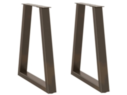Vidaxl Pés Para Mesa De Jantar Em Formato De V, 2 Peças, Aço Natural, 50x(72-73,3) Cm, Aço