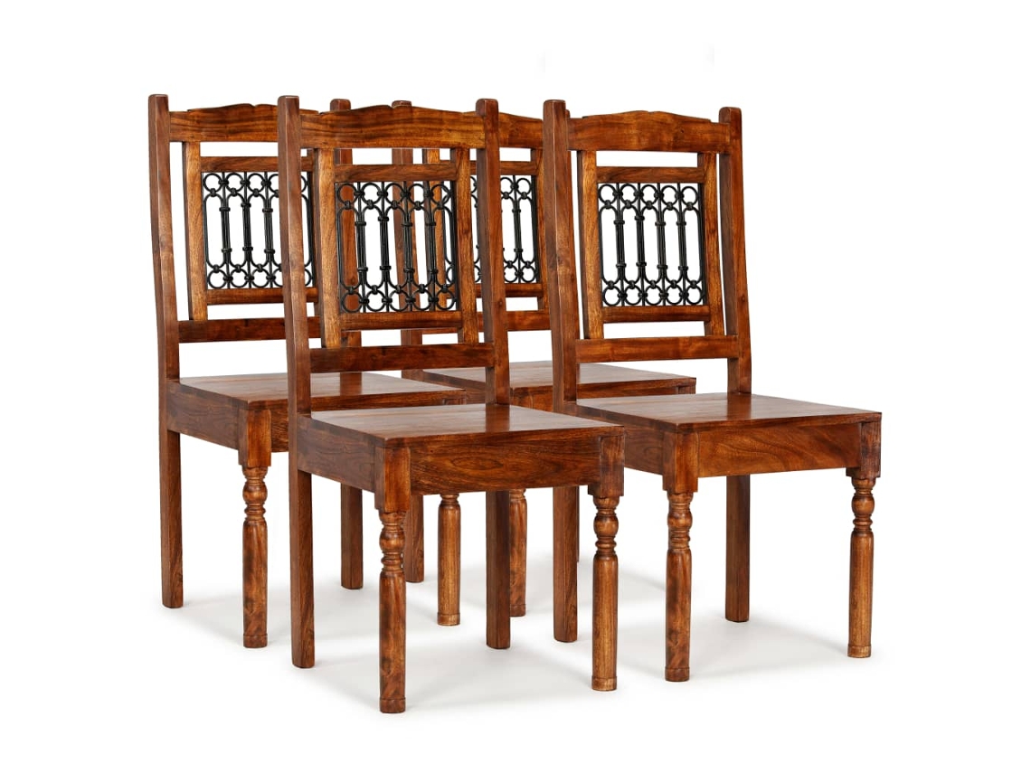 Cadeiras De Jantar 4 Pcs Madeira Maciã§a Clãssico DKD HOME DECOR