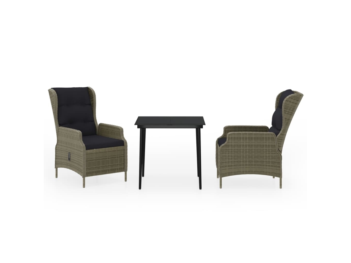 Garden Dining Set, Garden Dining Sets Vidaxl Marrom Rattan / Vime (80 Cm Table Length)
