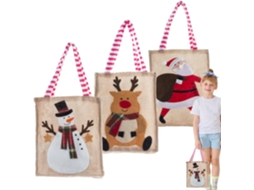 Sacolas De Natal Para Doces | Conjunto De 3 Sacolas De Linho Reutilizáveis