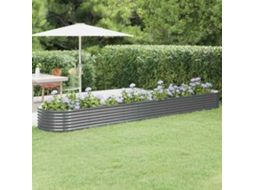 Vidaxl Canteiro Elevado Jardim 440x80x36 Aço Galvanizado Antracite