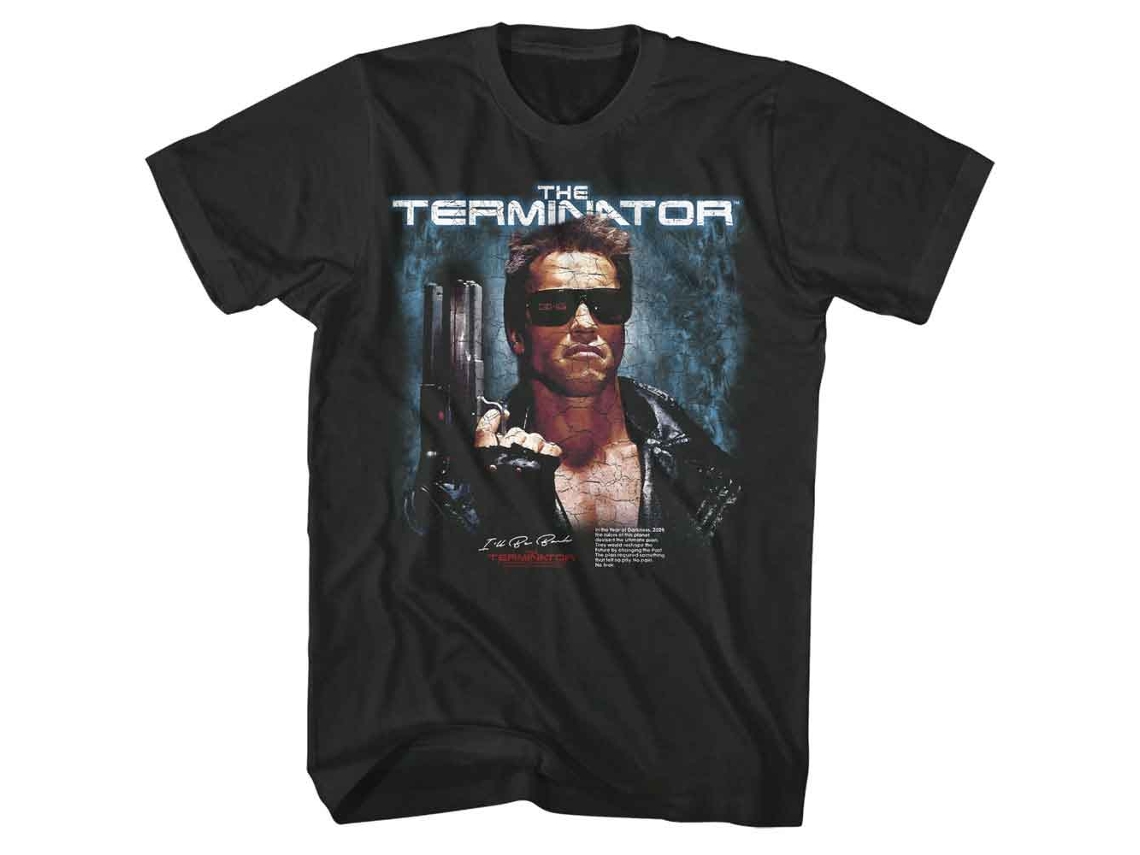 Unisex Adult T-shirt Rockinstone Terminator Jacket And Pistol Poster Smoke Sizel