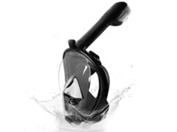 Máscara Snorkel Anti nevoeiro 180° Vista Fácil Uso Preto Tamanhos L XL