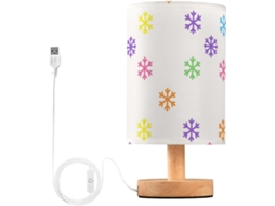 Abajur De Mesa Com Aquarela Arco Íris E Flocos Neve, Luz Noturna Para Banheiro, Estilo Fazenda, Ideal Para Quarto De