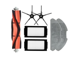 Conjunto de 7 Peças para Esfregão Profissional: Escova Principal, Escova Lateral, Filtro, Tela, Roda e Pano de Limpeza BRILVIBERA