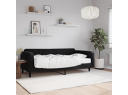 Sofá cama con colchón de 100x200 cm en terciopelo negro