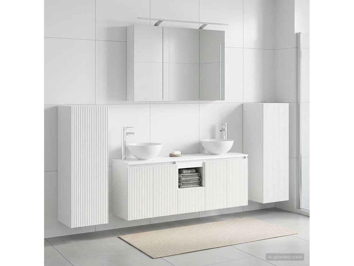 Vidaxl Conjunto De Móveis Para Banheiro 6 Pcs Branco