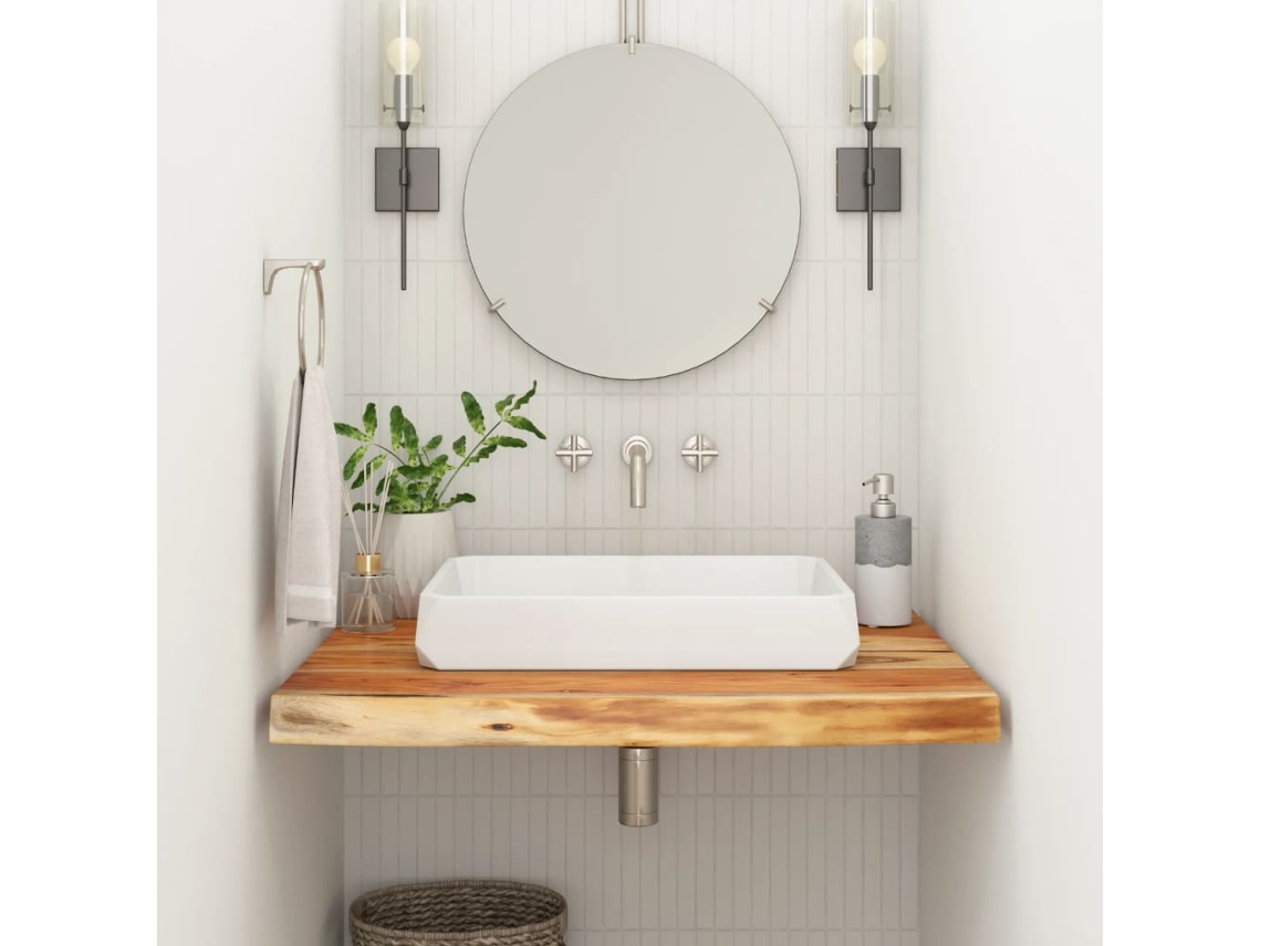 Vidaxl Bancada De Casa De Banho Quadrada 60x60x2,5 Cm Acácia Maciça