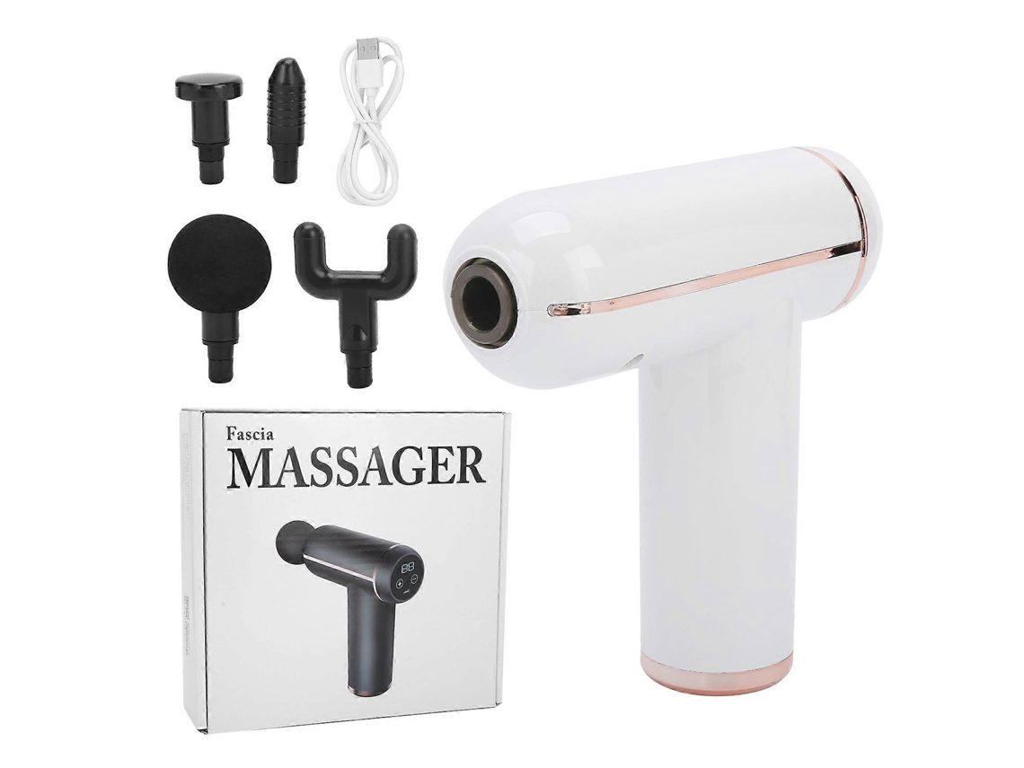 Pistola De Massagem Profissional Para Tecidos Profundos Com Vibração Ajustável Para Massagem Muscular Corporal Nostalgia88 (branca)