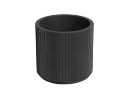 Vaso De Flores Redondo Rotomoldado Well Home Coro, Carvão Ø40x36
