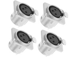 Conjunto De 4 Conectores Xlr Fêmea Para Montagem Em Painel, Conector De Áudio Metálico Para Microfon Gokoco