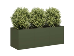 Vidaxl Vaso Floreira 120x40x40 Cm Aço Laminado A Frio Verde