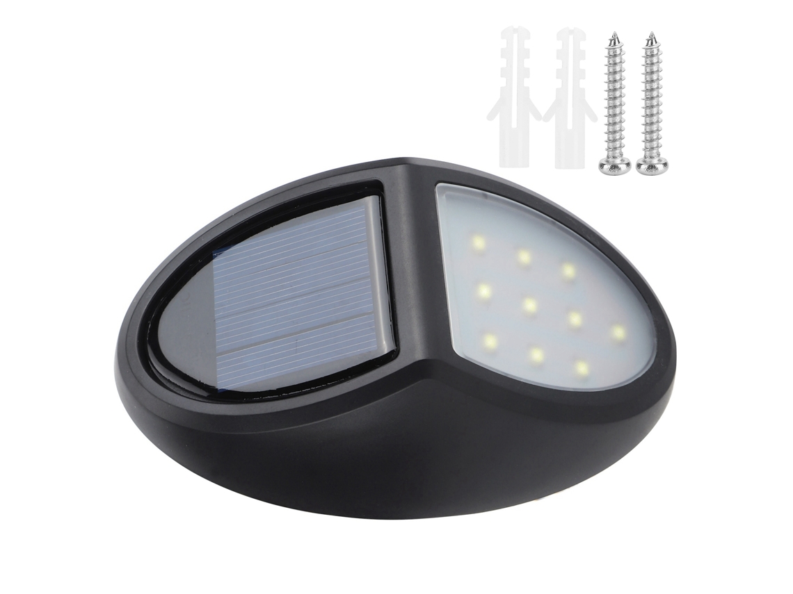 Lâmpada de Parede Solar com 10 Chips Led Ip65 Resistente À Água para Jardim Pátio Balcão Externo