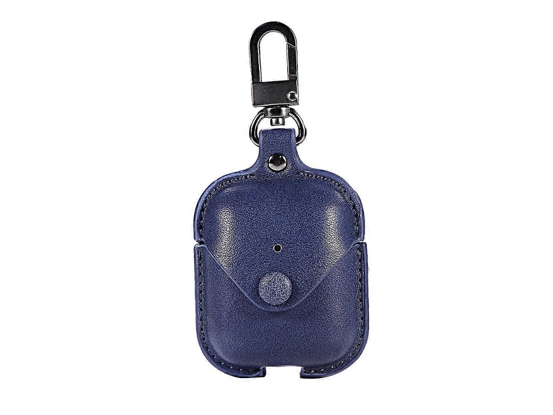 Capa protetora em couro PU para fones de ouvido Bluetooth sem fio Apple AirPods 1/2, com fivela metálica. GIECY