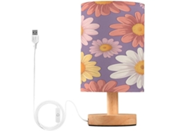 Abajur De Cabeceira Colorido Em Formato Margarida Para Quarto, Luminária De Cabeceira Led, Luminária De Leitura Com