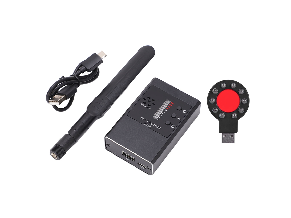 Detector De Câmeras E Sinais Sem Fio Kit Ferramenta De Detecção Gps Rf Preto