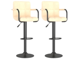 Bancos de Bar 2 Pcs Veludo Creme MAISON EXCLUSIVE