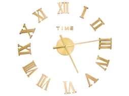 3d Wall Clock, 3d Wall Clocks Vidaxl Ouro Acrílo (n/a)