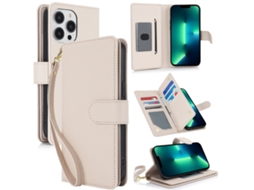Capa Carteira De Couro Para Iphone 13 Pro - Com Rfid - Para Vários Cartões