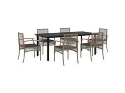 Garden Dining Set, Garden Dining Sets Vidaxl Cinzeto Rattan / Vime (mesa Com 200 Cm De Comprimento)